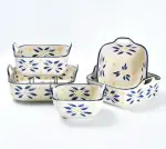 Temp-tations Old World Nostalgic 5-Piece Bakeware Set in Blue