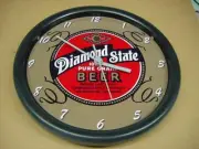 Diamond State Beer Wall Clock - red & gold logo