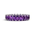 TriJewels Oval Shape Amethyst Eternity Ring 4 3/4 ctw 14K Gold JP:264240