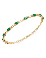 Bloomingdale's Fine Collection Emerald & Diamond Tennis Bracelet in 14K Yellow Gold
