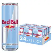 (24 Pack) Red Bull Zero Sugar Free Energy Drink with Monk Fruit Extract, 12 Oz