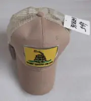 TRUMP 2024 GADSDEN DON'T TREAD ON ME TRUCKER MESH STYLE KHAKI STONE HAT CAP
