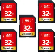 Gigastone 32GB 5 Pack SD Card UHS-I U1 Class 10 SDHC Memory Card High-Speed F...