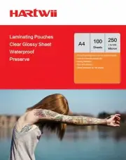 Hartwiis 100 Sheet A4 Glossy Clear Laminated Pouch Film 250 Micron (125x2)