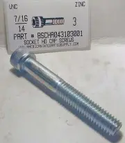 7/16-14x3 Hex Socket Head Cap Screws Alloy Steel Zinc Plated (4)