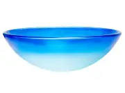 Eden Bath EB_GS70 Blue Cloud Frosted Round Glass Vessel Sink