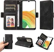 Compatible with Samsung Galaxy A73 5G Cover,Compatible with Samsung Galaxy A73 5G Card Slot Flop Side Clip Magnetic Flip Kickstand Wallet Phone Case Black