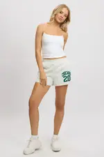 Grey Track Shorts High Rise Elastic Waist - Size 10, Women's Track Short