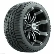 Golf Cart 12" Tempest Wheels On Low Profile Fusion Street/Course Tires -Set of 4