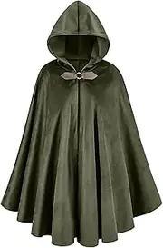 greitenty Medieval Cloak with Hood Renaissance Hooded Cape Unisex Renaissance Medieval Hooded Cloak for Halloween Party
