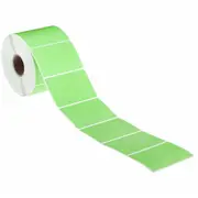 Stock Forms Direct Thermal Labels Permanent Adhesive Perforated 100x100mm Green Roll 1000 Pack 4