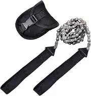 WELLYUK Survival Pocket Chain Saw 24 Inch with Teeth Blades Heavy Duty Steel Rope Chainsaw, 11 Teeth Compact Wood Cutting Hand Saw Tools for Outdoor Camping Hiking Hunting Tree Trimming Firestarter