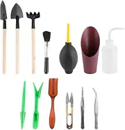Garden Tool Sets, Hoe Garden Tool Mini Garden Hand Tools Bonsai Planting Transplanting Flower Succulent Gardening Tools for Bonsai Plants Caring