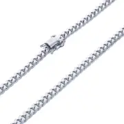 10K White Gold Solid 5mm Miami Cuban Link Chain Necklace Mens Women 18"