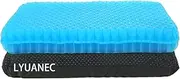LYUANEC Gel Seat Cushion for Long Sitting, 2.4 Inch Extra Thick Gel Seat Cushion, Gel Cushions for Pressure Relief, Soft & Breathable Gel Chair Cushion with Washable Non-Slip Cover (Blue, Thicken)