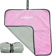 Ultra Dry Change Mat for Outdoor Changing, Surfing & Swimming, Compact, Portable & Soft - Water Resistant Pink/Gray