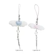 Cute Angel Wing Phone Pendant Straps Chain Chic Keychain for Earphone Books Bag