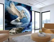 3D Moon Cliff Unicorn 6452 Wall Paper Wall Print Decal Wall Deco Indoor AJ AU