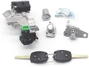 Complete Lock Set Ignition Switch Door Lock Barrel Trans 2 Keys with 46 CHIP/Fit for HON.DA Civic 06-08