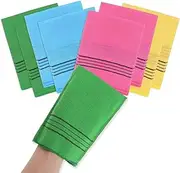 Molain 8Pcs Asian Exfoliating Bath Washcloth Large Size Korean Exfoliating Mitt Reusable Premium Viscose Rayon Exfoliating Shower Towel Body Scrub Bath Sponges