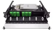 48 Fiber 2RU Rack Mount w/ 24 SC/APC Duplex Adapters, Singlemode Pigtails & Tray