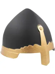 Medieval Knight Black And Gold Costume Helmet