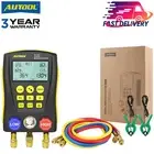 Digital Refrigeration Manifold Gauge HVAC Vacuum Pressure Temperature Tester kit