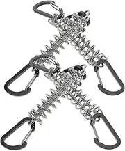 Mipcase Tent Spring Buckle Inflatables Springs Wind Rope Buckle Rope for Tarp Awning Spring Inflatable Tent Pulley Hooks Portable Rope Buckle Pop up Tent Tarps Stainless Steel Silver