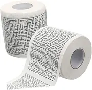 2Rolls Funny Pattern Toilet Paper Creative Bathroom Tissue Paper for Unique Decor Soft Pulp for Touch of Humor Your Toilet
