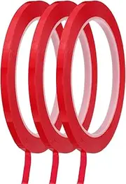 uxcell Whiteboard Tape 5mm Self Adhesive Graphic Chart Line Tape 66 Meters Grid Marking Stickers for Pinstripe Dry Erase Board Scrapbooking DIY Art Crafts, Red, Pack of 3