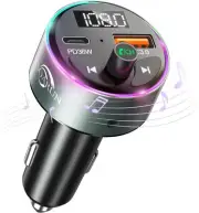 FM Transmitter Bluetooth 5.3 - Fast Car Charger Adapter 54W [PD 36W & QC3.0 1...