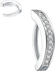 [VOJO] 14G G23 Titanium Clicker Belly Button Ring,10/12mm Reverse Curved Hoop Navel Barbell Piercing Jewelry