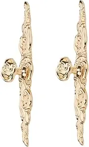 Brass Cabinet Handles 2 Pack Brass Dressing Table Handle Cabinet Drawer Wardrobe Door Handle Rose Single Hole Handle 161 * 30 * 34Mm Gold