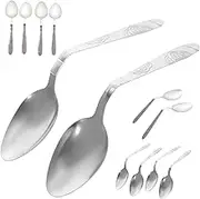 HONMEET 12pcs Curved Spoon Tablespoons Spoons for Black Cutlery Silverware Trick Tricks Camping Cutlery Scoops Stuff for Teens Silver Iron