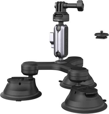 PGYTECH Caplock Triple Suction Cup Car Mount for DJI OSMO Action 5 Pro/4/3, for