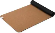 Cork Yoga Exercise Mat | Natural Sustainable Cork Resists Sweat and Odors | Non-