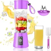 Portable Blender for Shakes and Smoothies - Newly Upgraded 13 Oz Mini Blender with 6 Blades, USB & Type-C Rechargeable, Suitable for Making Fresh Juice, Convenient for Travel and Sports