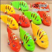 20PCS Clockwork Swinging Cartoon Fish Pet Toys Plastic Wind-Up Wiggle Fish Toys