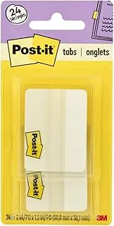 Post-it Tabs with On-The-Go Dispenser, 2-Inch Solid, White, 12-Tabs/Dispenser, 2-Dispensers/Pack