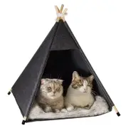 Pet Teepee Tent for Cats and Small Dogs - Cozy Portable Cat Dog House with Th...