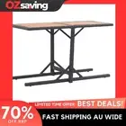 Garden Table Black Acacia Wood Outdoor Patio 110x53x72cm Poly Rattan 6456