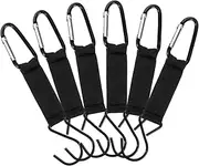 Parliky 6pcs Hiking Backpack Metal Hooks Climbing Carabiner Clips Rope for Bundling Goods Mountain Buckle Hooks Light Strong