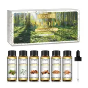 6 Piece Woody Essential Oil Set For Humidifiers Diffusers Sandalwood Eucalyptus Cedarwood Frankincense Cinnamon Myrrh