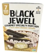 Black Jewell Gourmet Specialty Microwave Popcorn No Salt No Oil 8.7 oz (3 Bags)