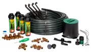 32HE In-Ground Pro Rotor Pop-up Sprinkler System Kit with Click-N-Go Garden H...
