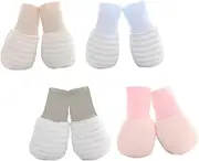 [ANDRESLAD] 4 Pair Baby Winter Mittens Newborn Hand Mittens No Scratch Soft Cotton Gloves Elastic Cuff