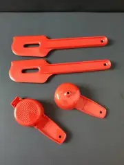 Tupperware Paddle Scraper Spatula Gadget Set Red Set of Gadgets Red new