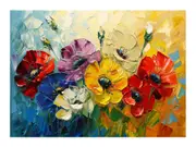 Palette Knife Flower Canvas Print