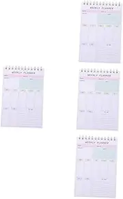 TOVINANNA 4pcs Weekly Planner Notepad Daily Task Planner Undated Spiral Notebook Smooth Paper Lightweight