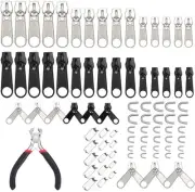 85 Pcs Zipper Repair Kit with Install Plier Tool,Zipper Replacement for Jacke...